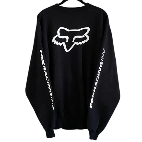 Vintage Y2K Fox Racing Pullover Sweatshirt M Oversized Graphic Moto Streetwear - Picture 1 of 5